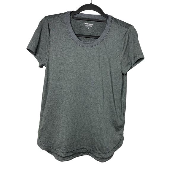Athleta Women's Small Uptempo Tee T-Shirt Gray Short Sleeve Athletic Gym Run Top - Picture 1 of 5